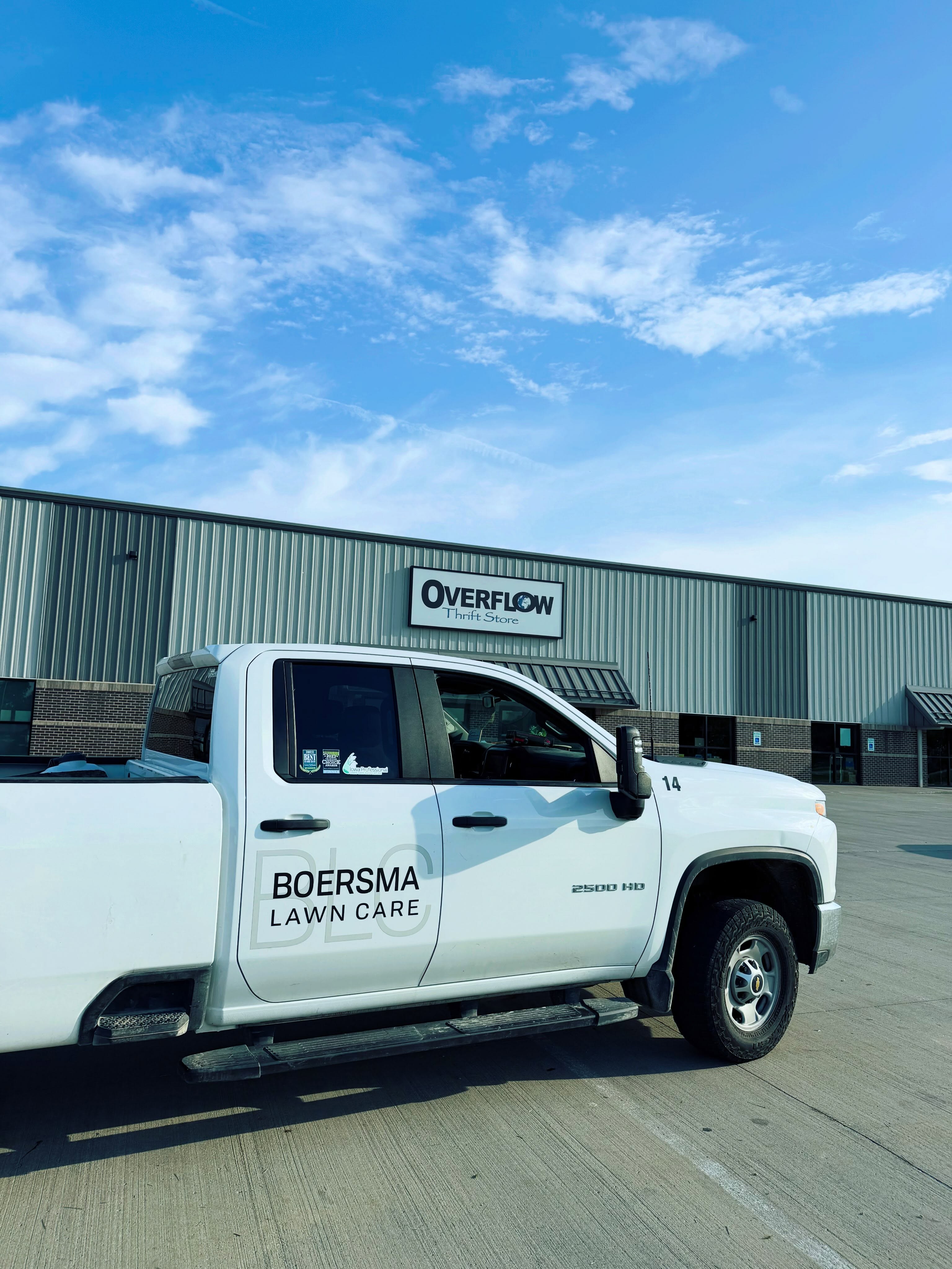Boersma Lawn Care branded truck
